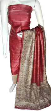 Tussar Madhubani Print Suit SILK ZONE
